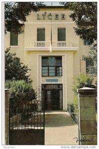 cpa  bon etat  9x14cm ,  couleur, setif , le lycée , entrée principale , courrier au verso