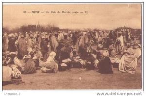 (Algérie) 064, Setif, LL 92, Un Coin du Marché Arabe, d'un carnet, 138 x 86