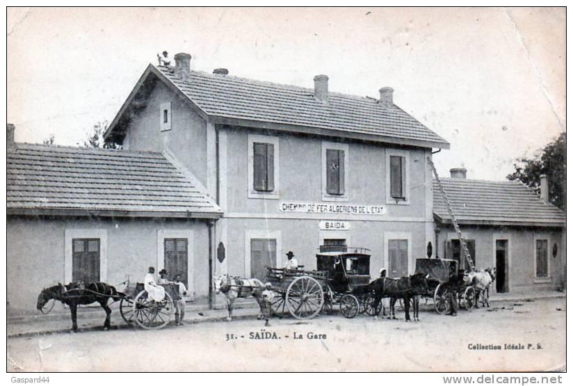 ALGERIE -SAIDA La Gare     - Diligences  1923