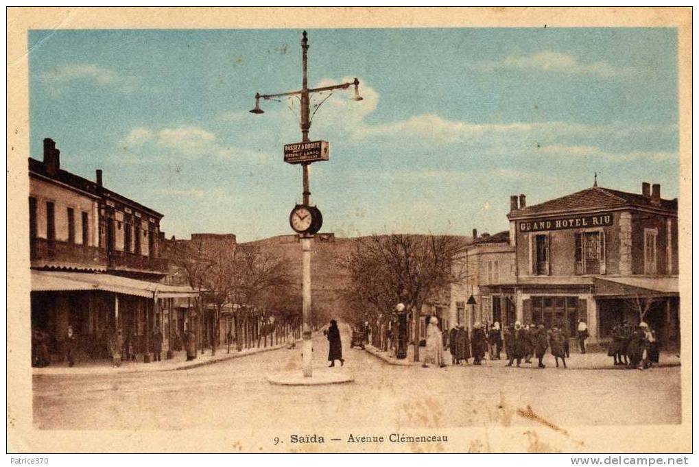 ALGERIE SAIDA - Avenue Clémenceau Grand Hôtel Riu Rond pont original
