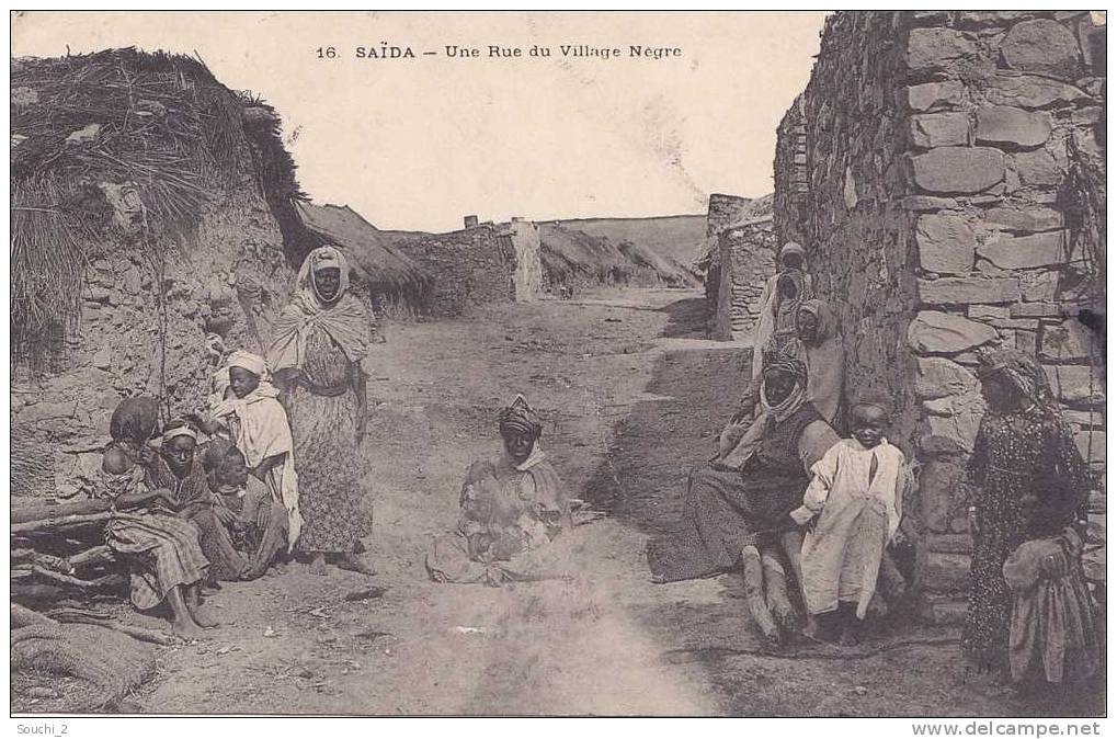 Saida.- (Algérie)  Une rue du village Nègre   -  (belle animation)