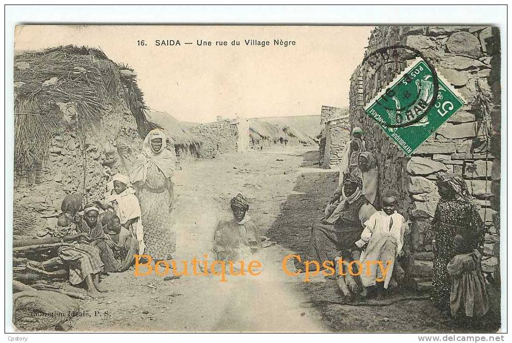 ALGERIE - SAIDA - Rue du Village Negre - Dos Scané