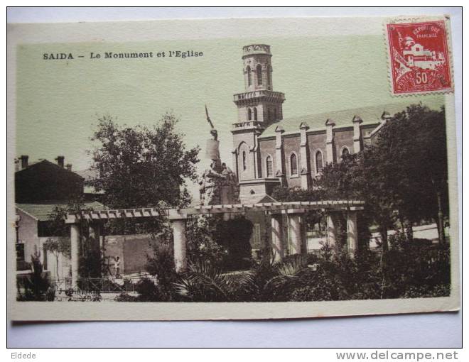 Saida Le monument et l Eglise J. Diamant 1933  ecrite par Legionnaire Legion Etrangere
