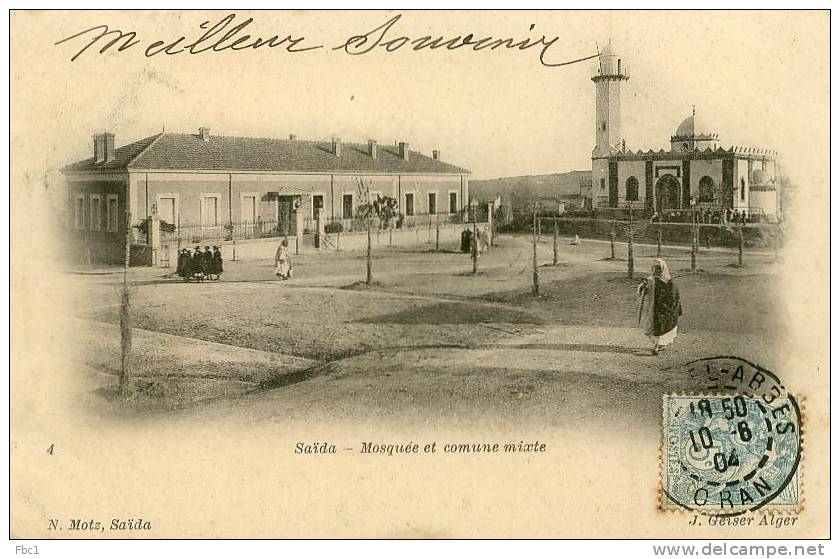 CPA Algérie - Saida - Mosquée et commune mixte   (Motz N°4)