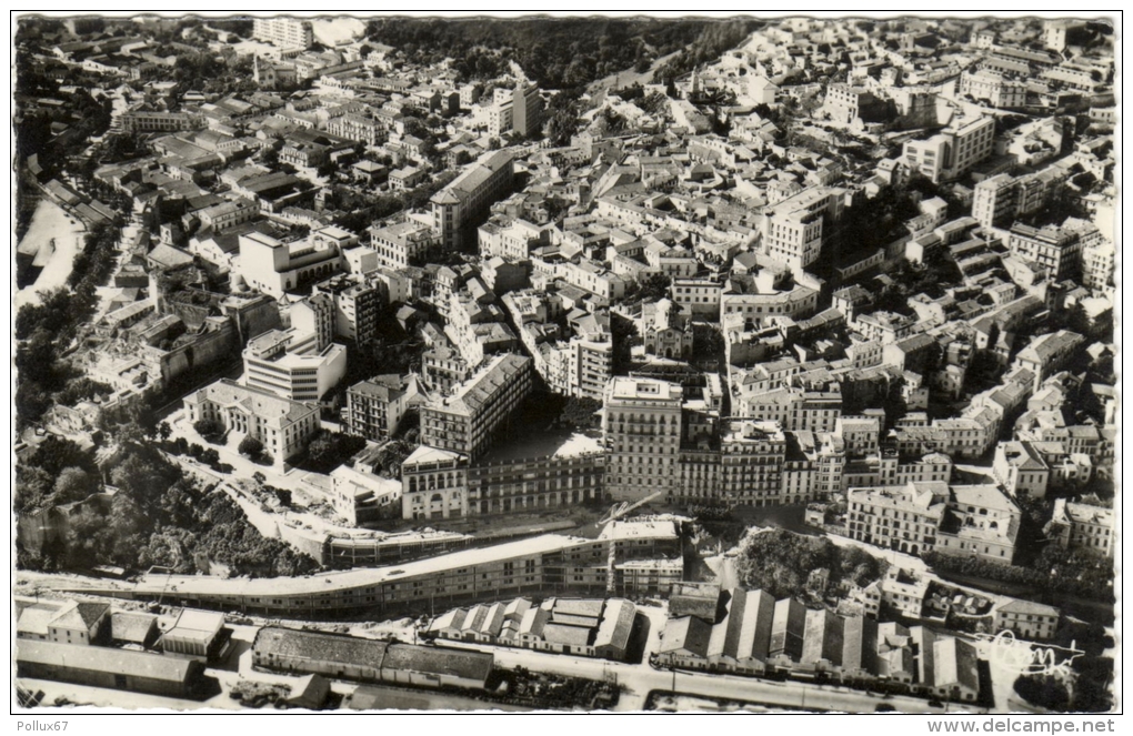 CPSM GLACEE DE BOUGIE (SETIF)  (ALGERIE)  PERSPECTIVE AERIENNE SUR LA VILLE