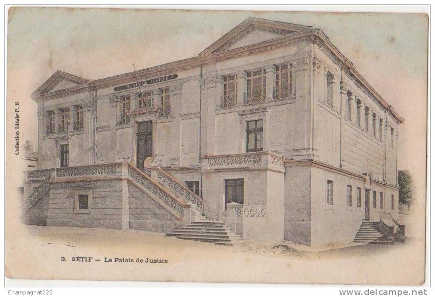 CPA ALGERIE SETIF Palais de Justice carte colorisée