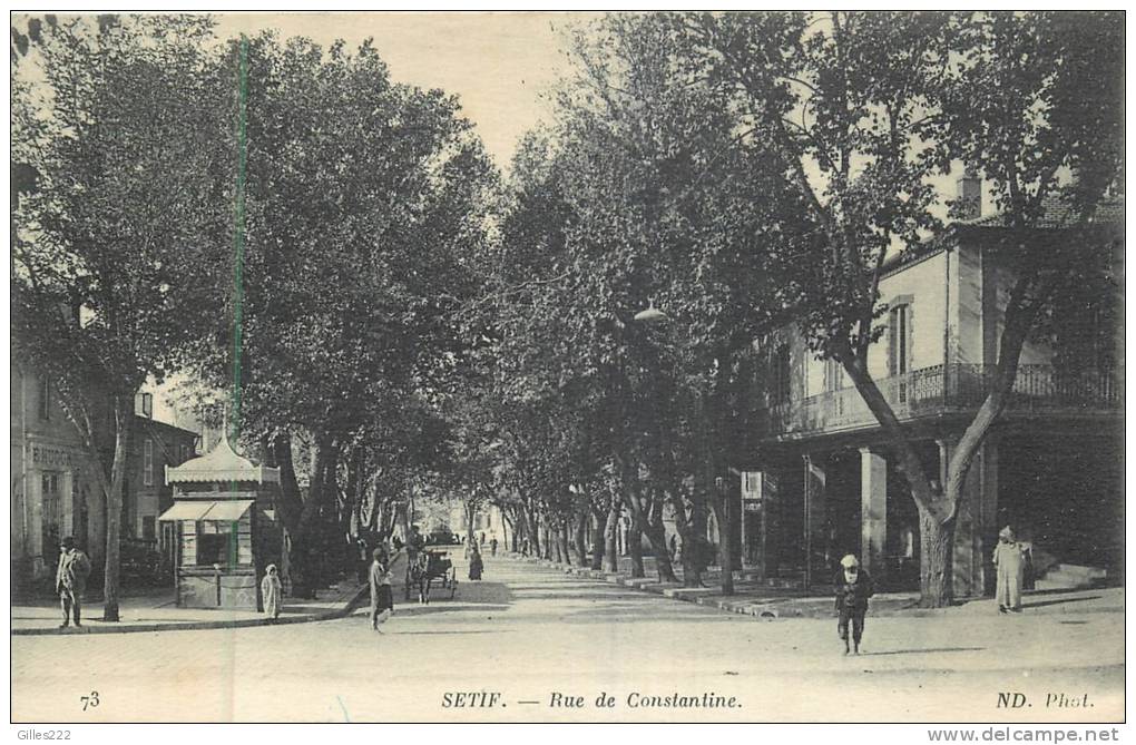ALGERIE 126 CPA  SETIF rue de constantine  kiosque à journaux   animation      belle carte