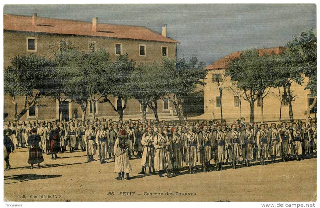 CPA ALGERIE / Sétif, les Zouaves / RARE CARTE TOILÉE