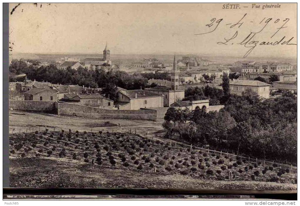 PORT GRATUIT    7700   SETIF 1907  OBLITERE  VERSO