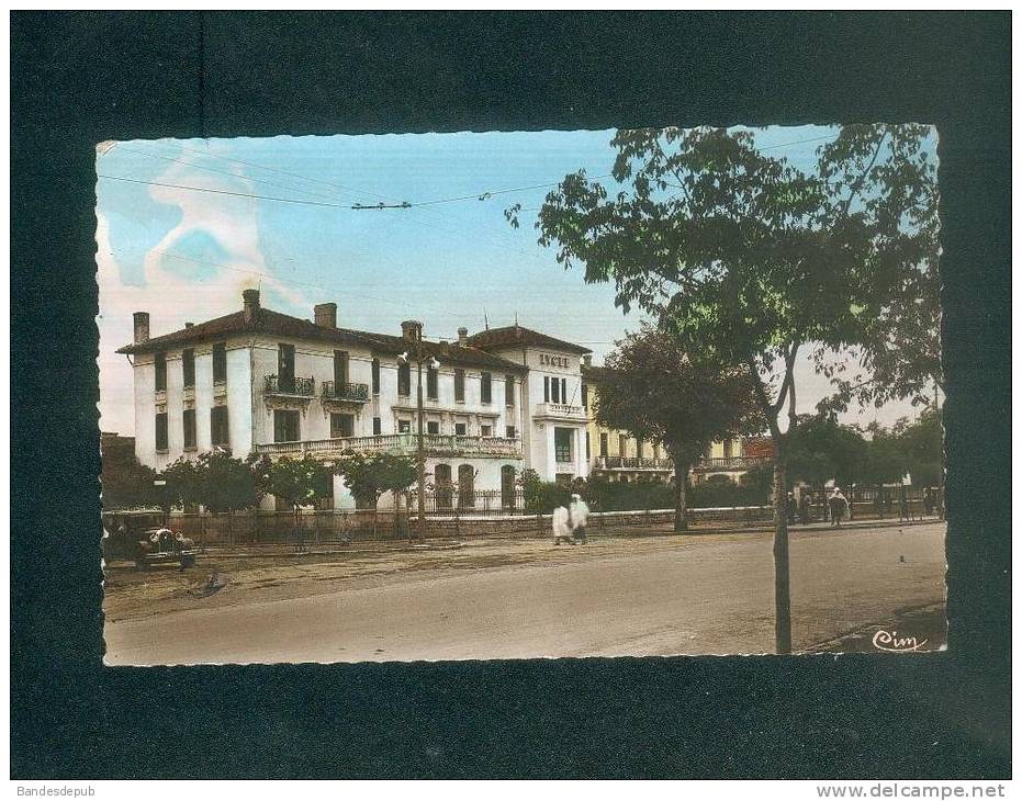 Algerie - SETIF - Vue sur le Lycée ( petite animation COMBIER CIM cachet XIè Bataillon de tirailleurs