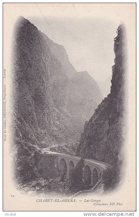 cp , ALGÉRIE , KERRATA , Les Gorges de Chabet-el-Ahkra