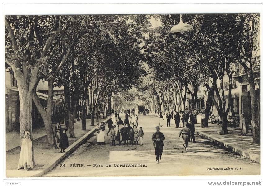 Carte Postale Ancienne Algérie - Sétif. Rue de Constantine