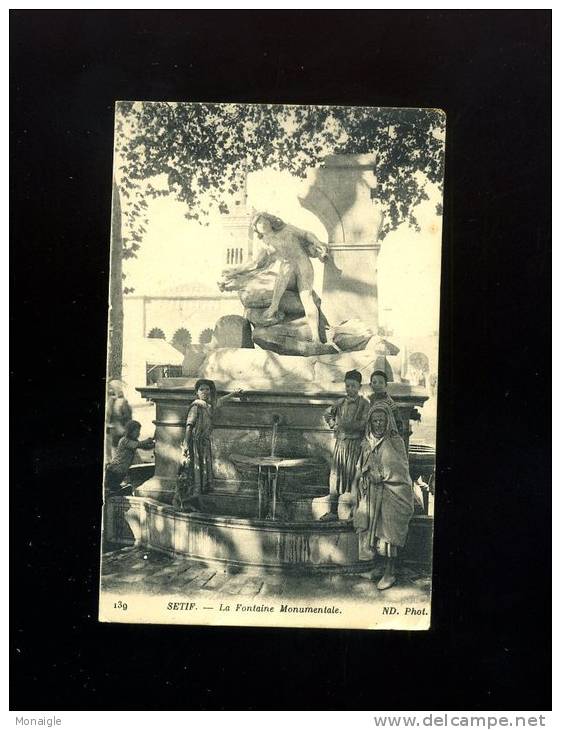 CPA ALGERIE SETIF LA FONTAINE MONUMENTALE   ND PHOTO   ECRITE 1918