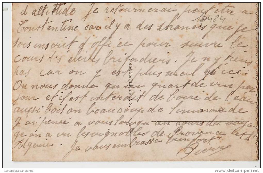 Lisez militaire quart vin interdit eau limonade Algerie SETIF L'HOTEL de VILLE CPA 1930s  ¤ Maghreb Algeria Alger