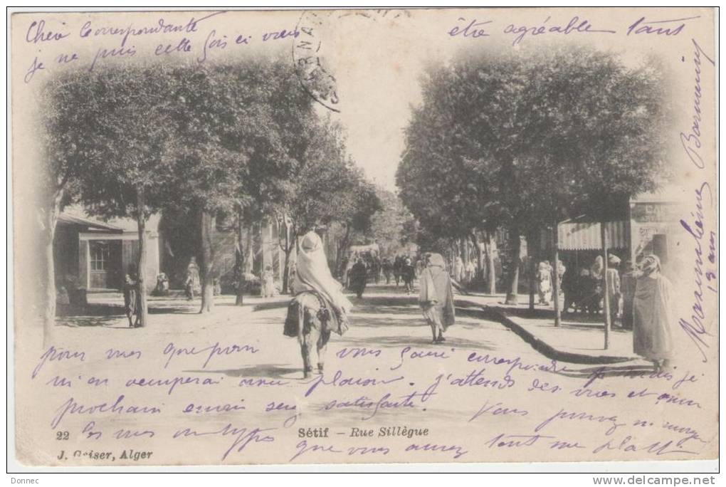 Sétif, rue Sillègue, ( variante de cliché pour Geiser 22 )  ( port offert, free postage )