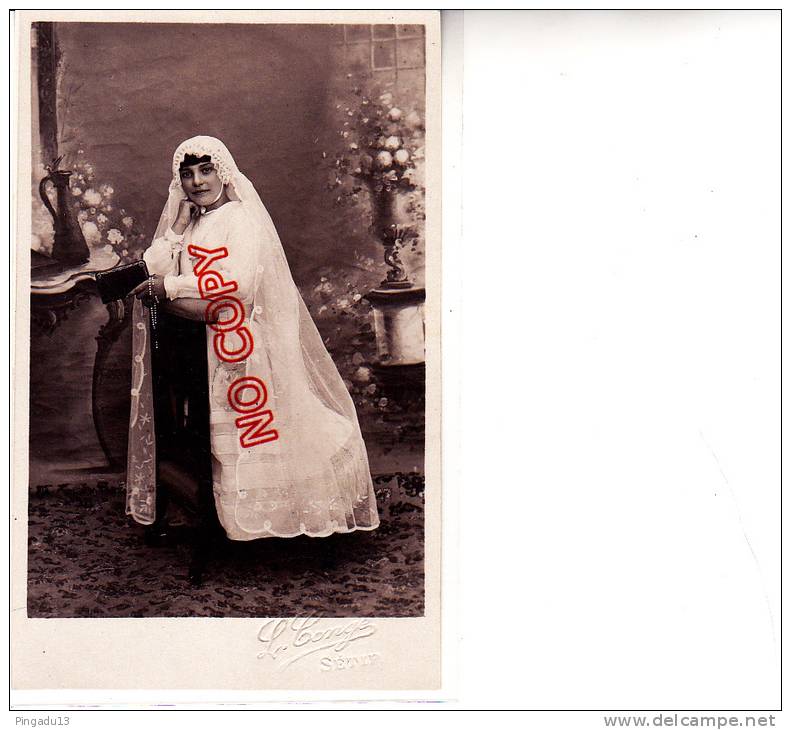 Carte photo photographe Conge Sétif communiante missel chapelet état luxe