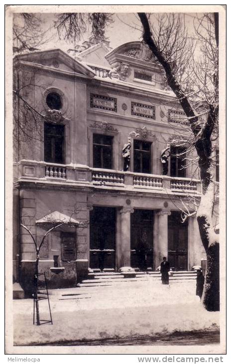 CPA carte postale ancienne AFRIQUE SETIF le théâtre PHOTO edition MESQUIDA animée neige