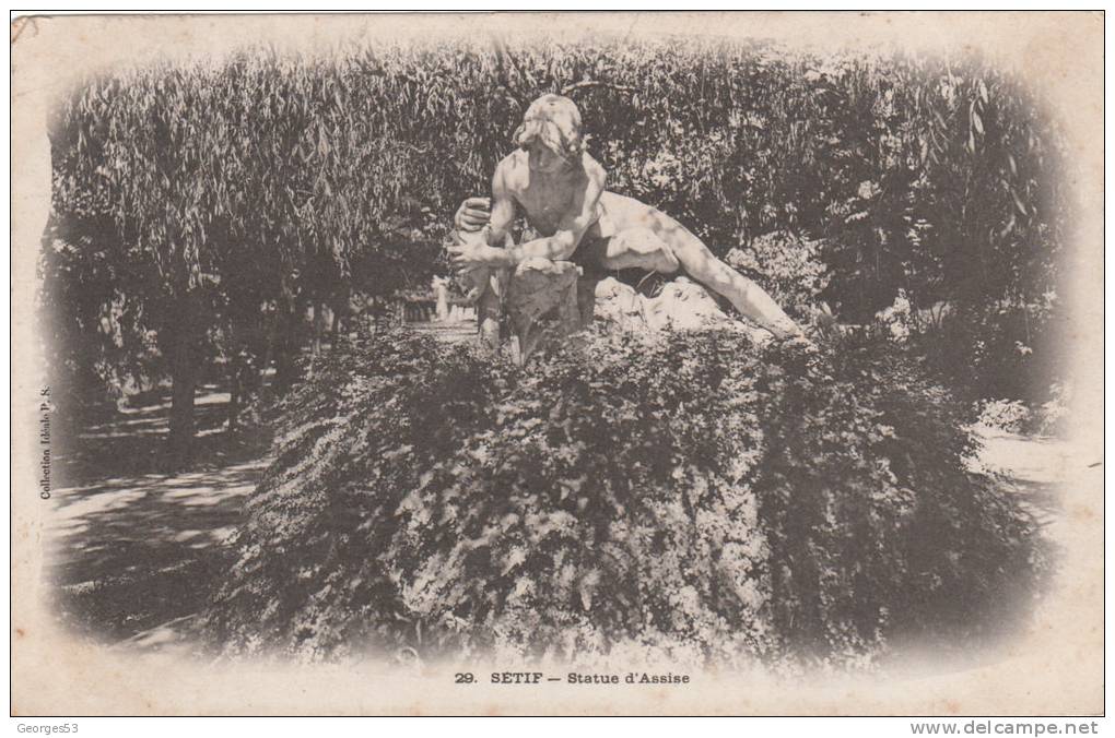 CPA  SETIF-   Statue d´Assise            1905
