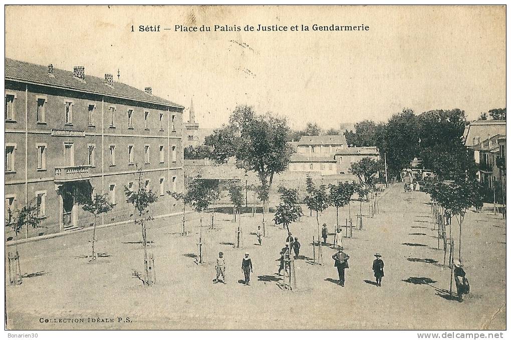CPA ALGERIE SETIF LA MAIRIE   GENDARMERIE Place  du Palais de Justice