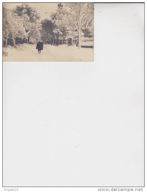 Algérie carte photo Effet de neige Sétif Rue Silène 11 février 1927