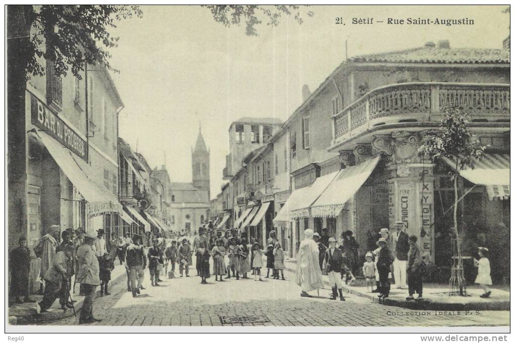 ALGERIE- SETIF - Rue SAINT AUGUSTIN   - (Bar du Progres Belle animation)