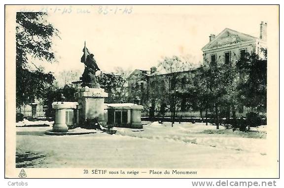 Algérie SETIF sous le neige  Place du Monument