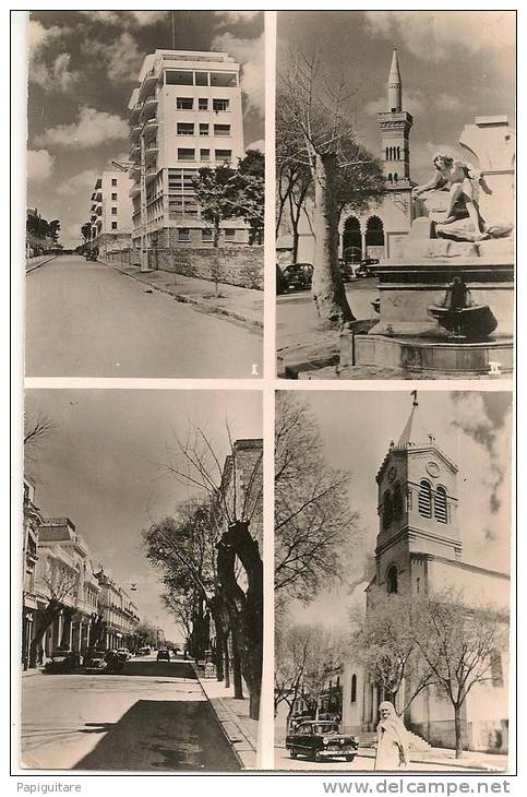cpsm bon etat setif , 4vues  la pinède, mosquée fontaine marabout av  clemenceau , église ste-monique courrier