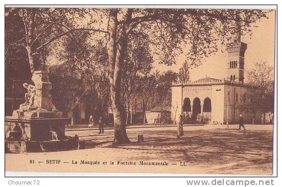 (Algérie) 063, Setif, LL 81, La Mosquée et la Fontaine Monumentale, d'un carnet, 135 x 86