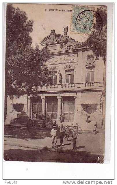 Algérie - SETIF - Le Théatre - animé groupe de personnes posant pour la photo - Collection Idéale P. S. n° 9