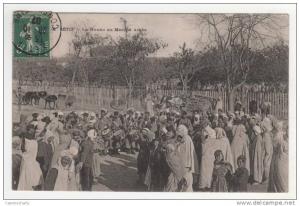 * CPA TOP  Sétif, la Nouba au marché arabe, joueurs de tambour, Algérie *