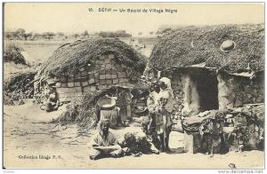 ALGERIE * SETIF - Un Gourbi de Village Nègre - Belle animation