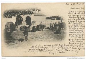 Setif Marché et porte de Constantine Timbrée setif 1901