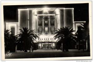 SIDI BEL ABBES  Le Theatre Effet de nuit  Recto Verso Timbres 5F  1F50X2 1950