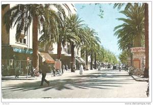 1966-67 CPSM  dentelée (format 14cmx9)   Alg.  SIDI-EL-ABBES . Boulevard de la République. Théâtre Algérien.