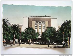 cpsm, carte photo, très belle vue animée, Sidi Bel Abbes, le théatre municipal