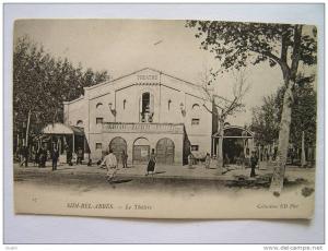 cpa, très belle vue animée, Sidi Bel Abbès, le théatre