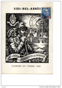 CP -LEGION ETRANGERE - la légion a la conquete de l'ALGERIE -Groupement philatelique Sidi Bel Abbés