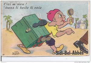 carte a systeme complet 10 vues de sidi bel abbes  belle cpa  illustrateur  bozz