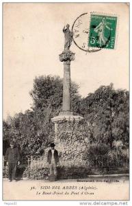 CARTE POSTALE ANCIENNE. ALGERIE.SIDI-BEL-ABBES. LE ROND-POINT DU PONT D' ORAN. 1913.