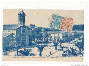 SIDI BEL ABBES L EGLISE ET LE BOULEVARD DE LA REPUBLIQUE