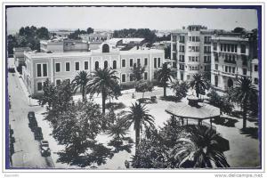 C. Postale  ALGERIE - SIDI-BEL-ABBES - La Place Carnot et le Tribunal (1959)
