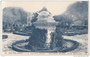CPA  ALGERIE  SIDI BEL ABBES ( Ville de la Légion ) Nouveau JARDIN Monument d' ICARE