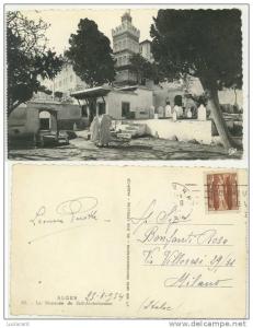 ALGERIA -LA MOSQUEE DE SIDI-ABDERHAMAN -VIAGGIATA 1954