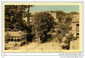 ALGERIE - SIDI BEL ABBES - Rue Prudon et Kiosque du Cercle Militaire