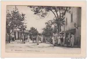 D51461 Postcard Relizane Le Boulevard de Mascara, Vintage Card, Green Back, Unused