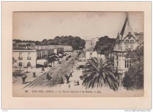 D51398 Postcard Sidi Bel Abbas La Rue de Mascara et la Mairis, Algeria, Aerial View, Used