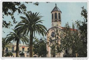 cpsm dentelée colorisée Algerie Sidi Bel Abbes L´Eglise