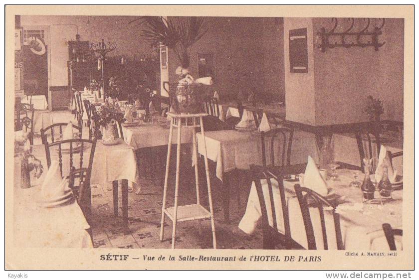 l - rare Cpa SETIF - Vue de la Salle Restaurant de l´Hôtel de Paris