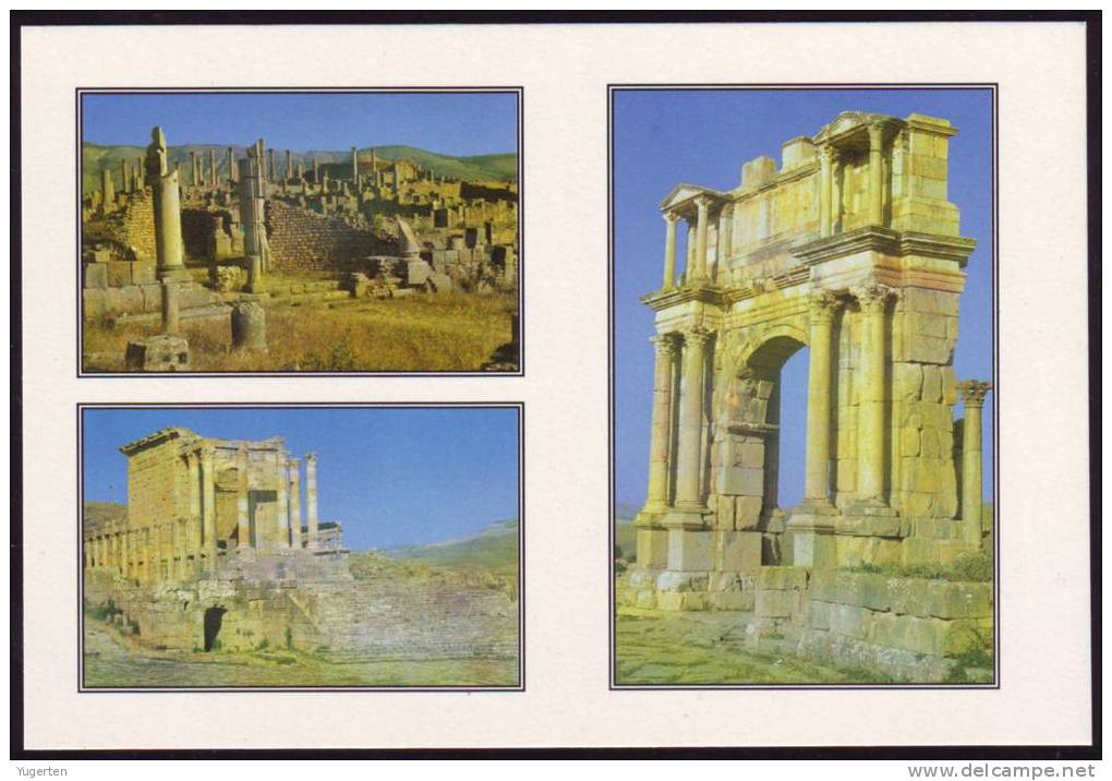 ALGERIE - CP - Djemila, Multivue - Ruines romaines - Romans ruins - Neuve / Mint