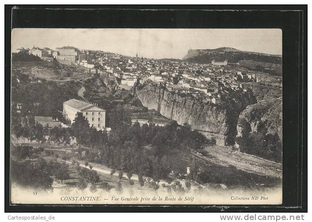 CPA Constantine, Vue Generale prise de la Route de Setif